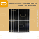 Sistema Solar Híbrido para bomba AC de 10HP de voltaje 220V Monofásico