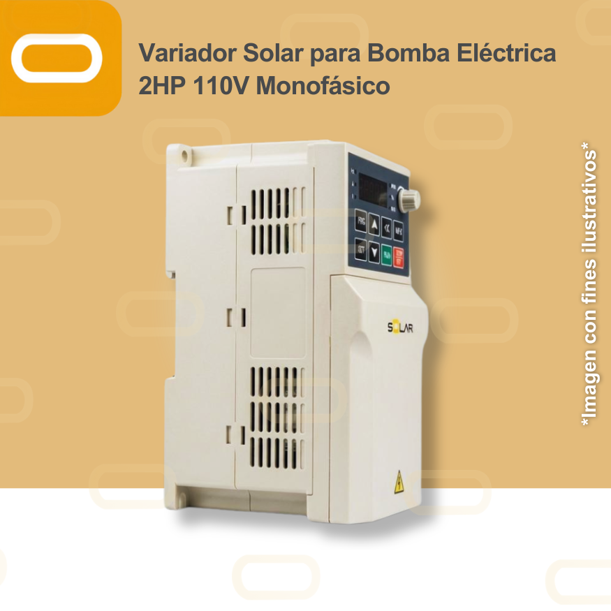 Variador Solar para Bomba Eléctrica de 2HP de voltaje 110V Monofásico