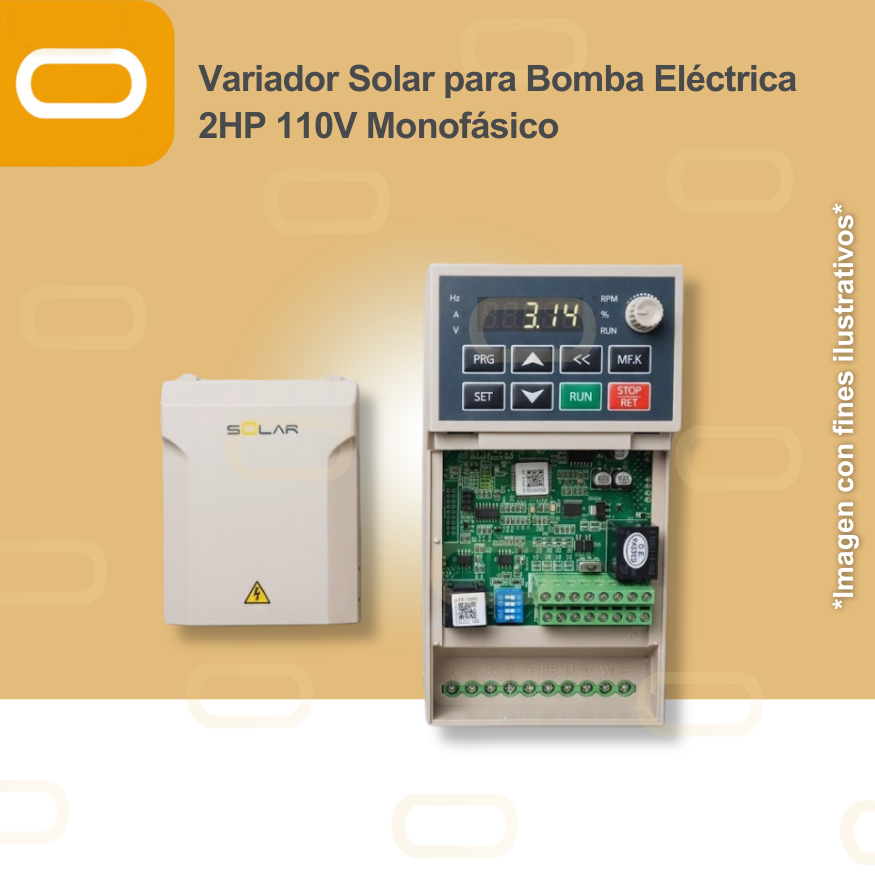 Variador Solar para Bomba Eléctrica de 2HP de voltaje 110V Monofásico