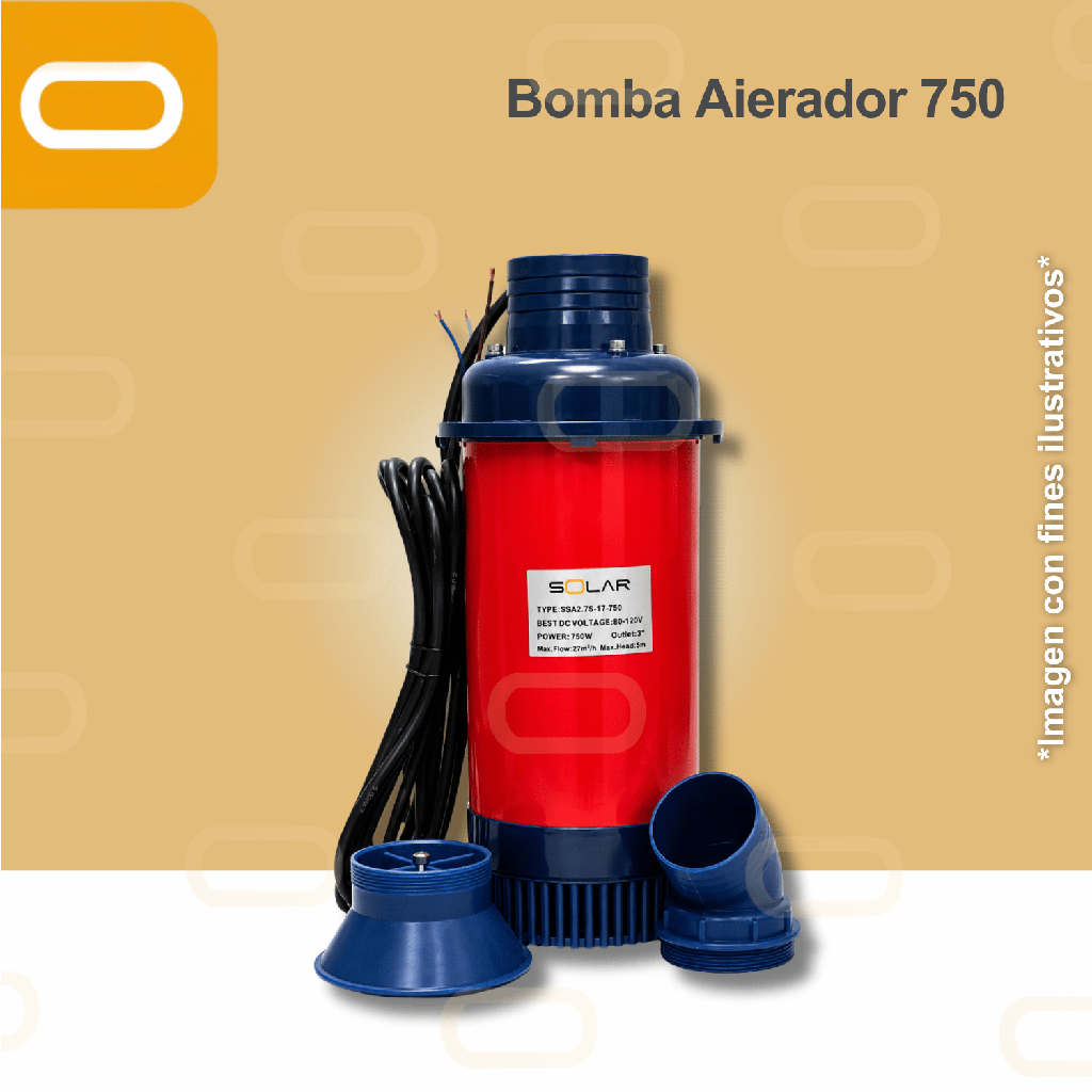 Aireador Solar para Piscicultura Jet 72V-750W