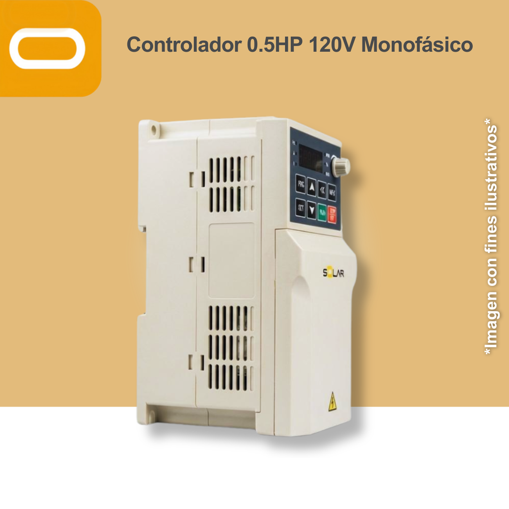 Controlador Solar para bomba de 0.5HP de voltaje 120V Monofásico