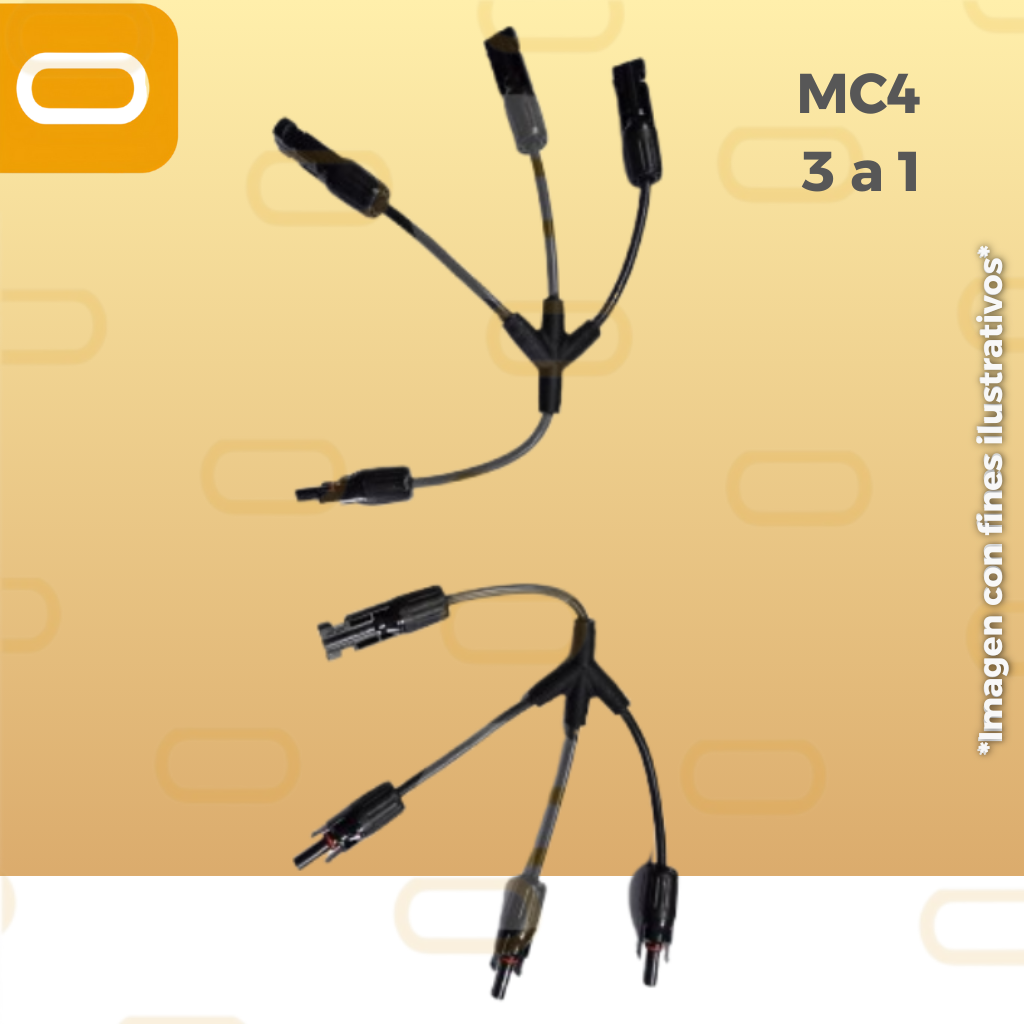 Conector en Y MC4 3 a 1 (macho y hembra)