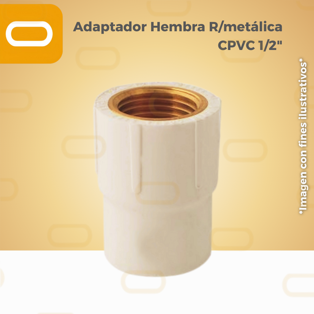 Adaptador Hembra R/metálica CPVC 1/2"