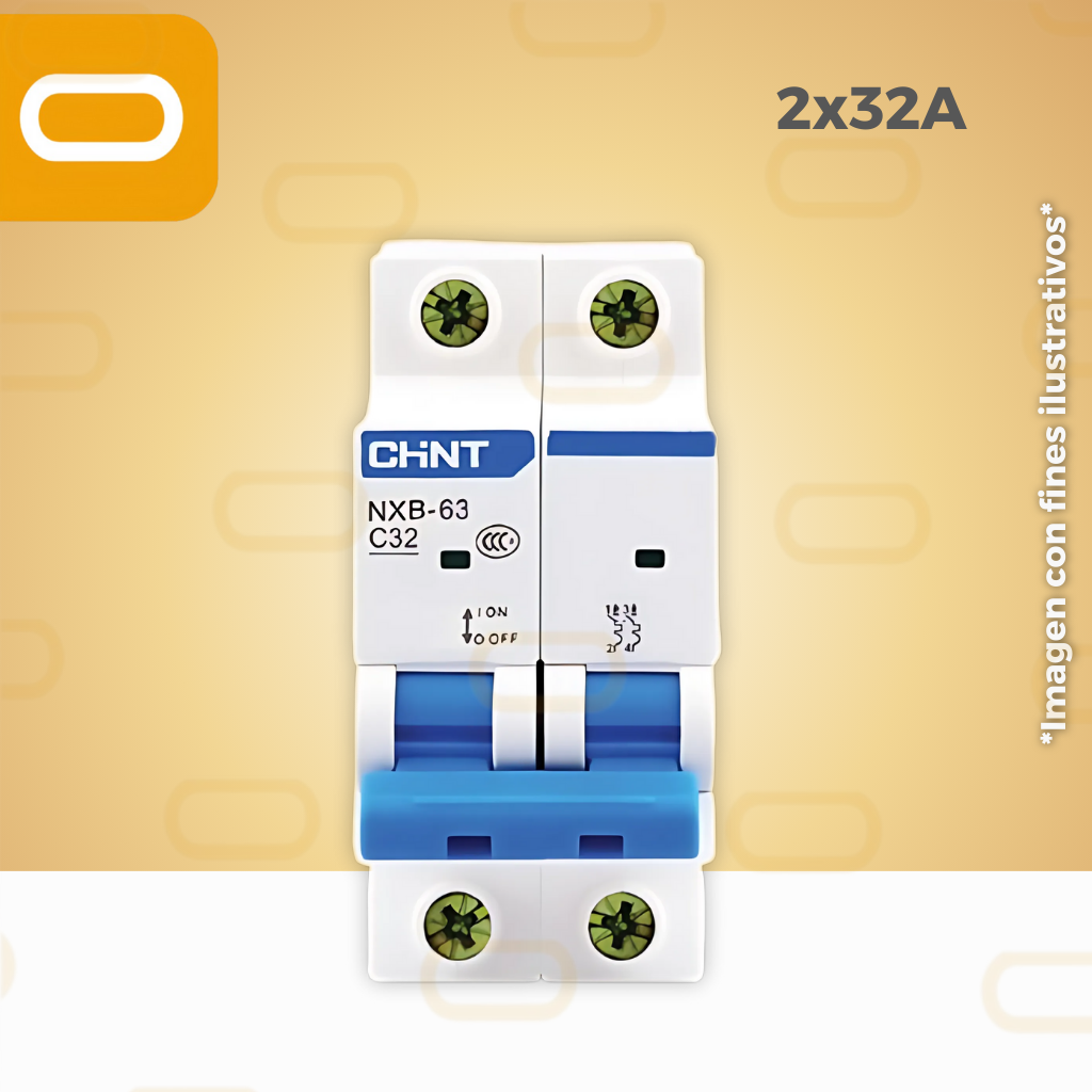 Flipón automático AC 2X32 AMP Chint