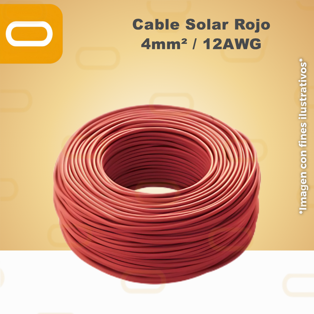 Cable Solar Rojo 4mm² / 12AWG