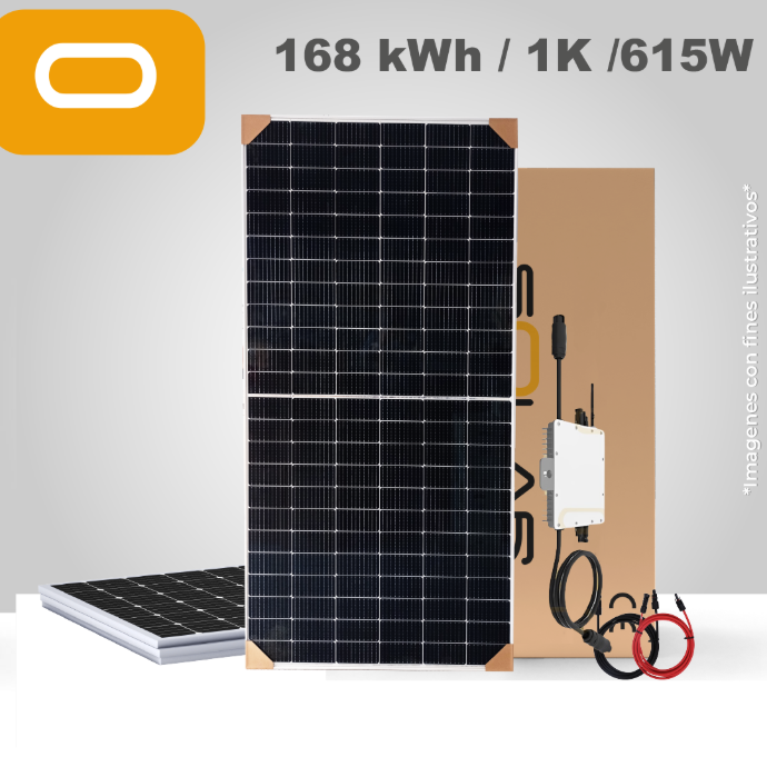 Sistema atado a la red 168 kWh al mes / 1K - 615W