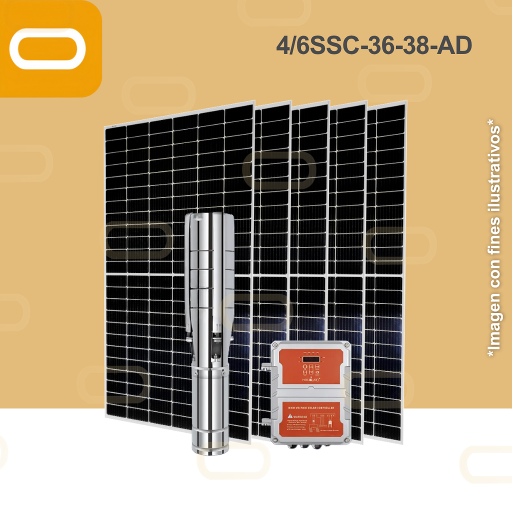Sistema Bomba Solar Sumergible 4/6SSC-36-38-AD-615W