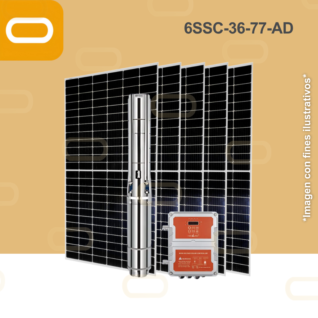 Sistema Bomba Solar Sumergible 6SSC-36-77-AD-615W