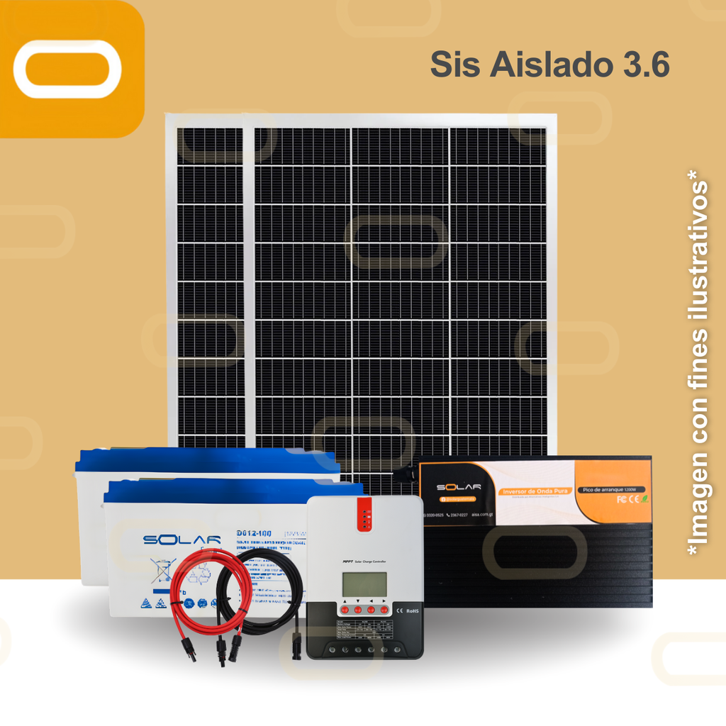 Sistema Aislado 3.6 kWh al día 330W
