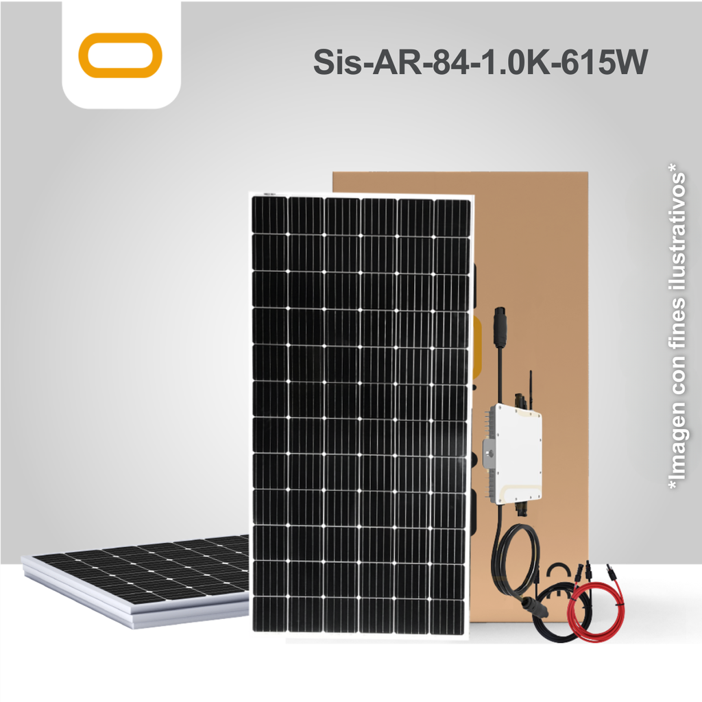 Sistema atado a la red 84 kWh al mes / 1K - 615W