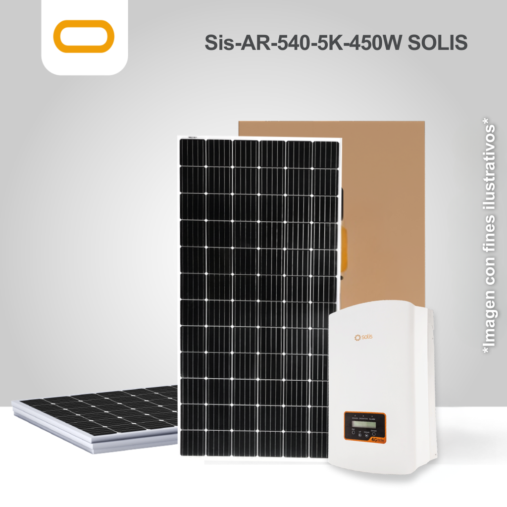 Sistema atado a la red 540 kWh al mes / 5K-Solis - 450W