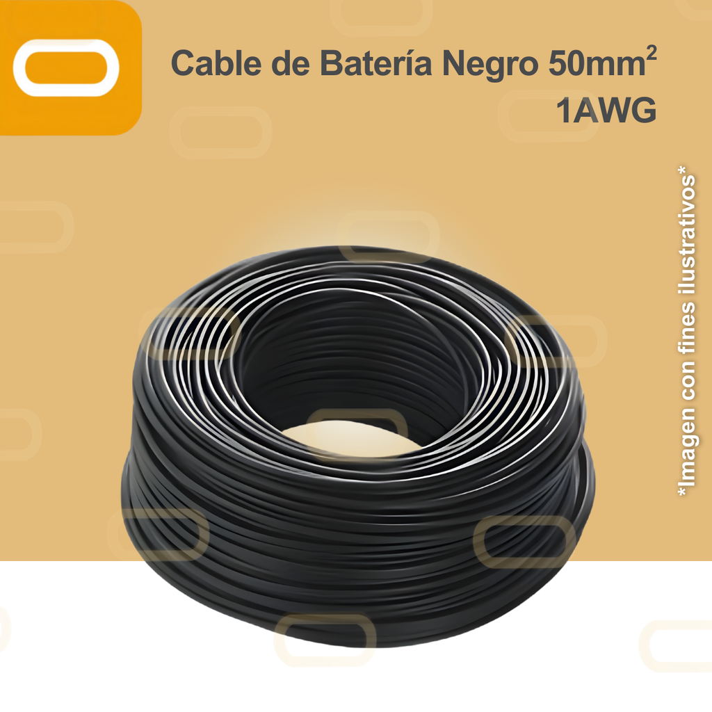 Cable de Batería Negro 25mm² / 4AWG