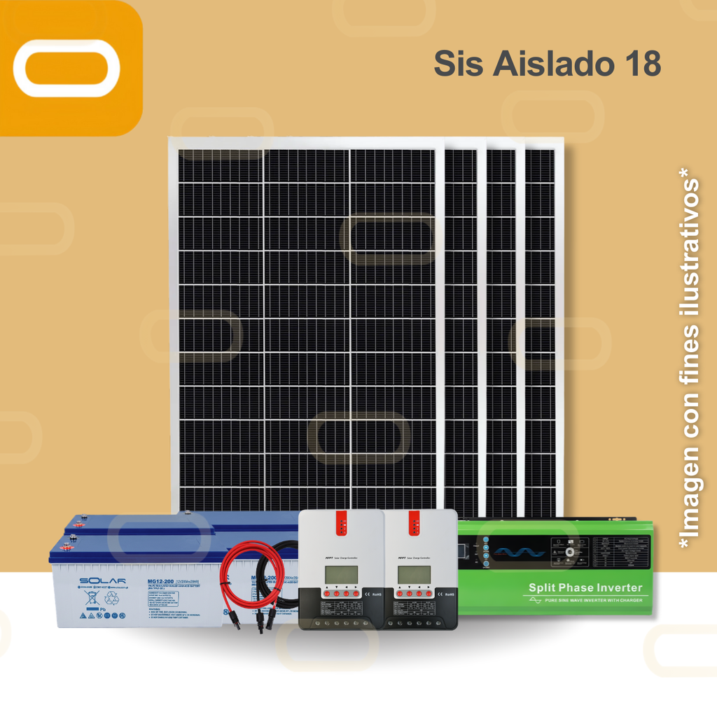 Sistema Aislado 18 kWh al día 615W Salida 240V AC