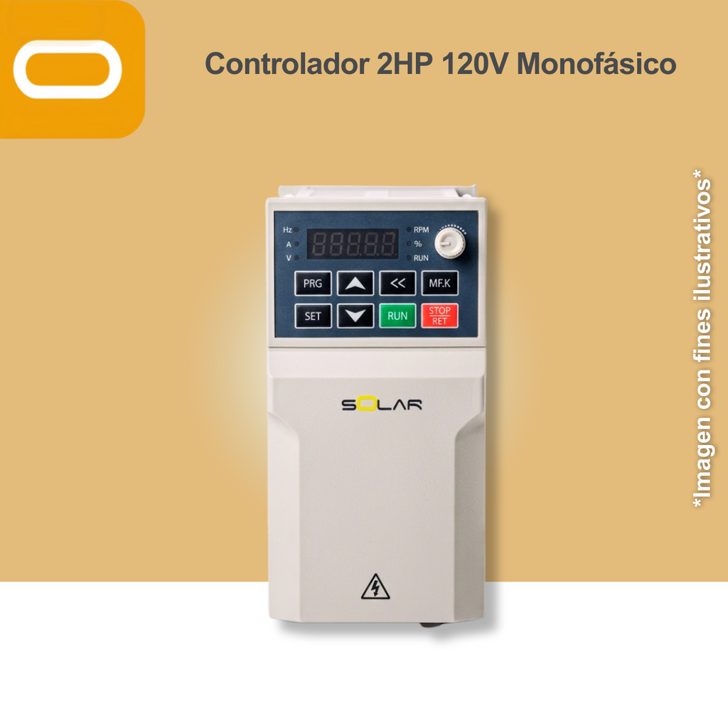 Controlador Solar para bomba de 2HP de voltaje 120V Monofásico
