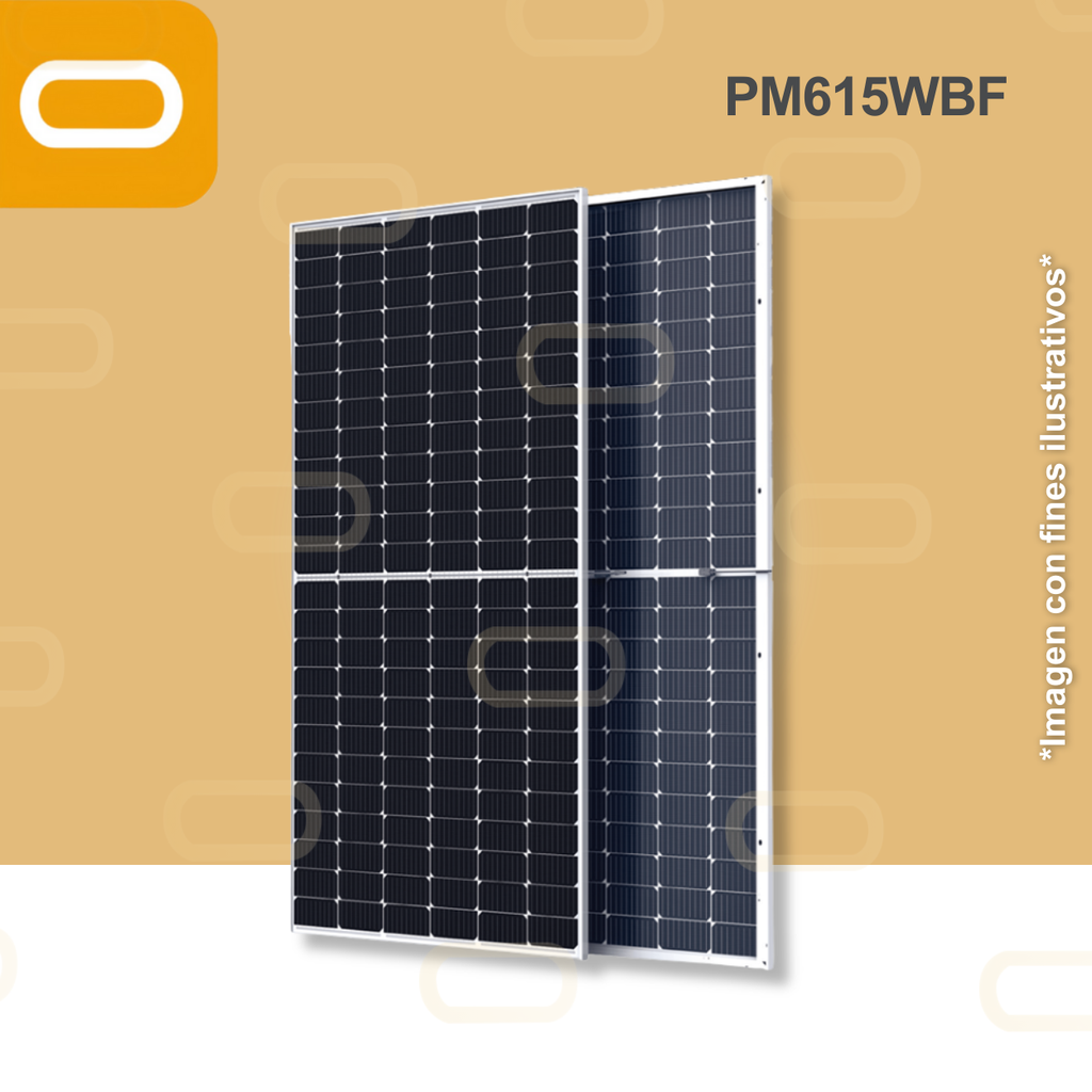 Panel Solar 615W Bifacial Monocristalino - Half Cell (sin caja)
