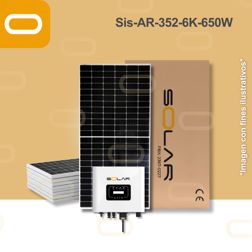 Sistema atado a la red 352 kWh al mes / 6K - 650W