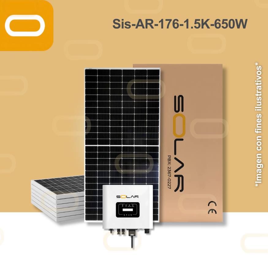 Sistema atado a la red 176 kWh al mes / 1.5K - 650W