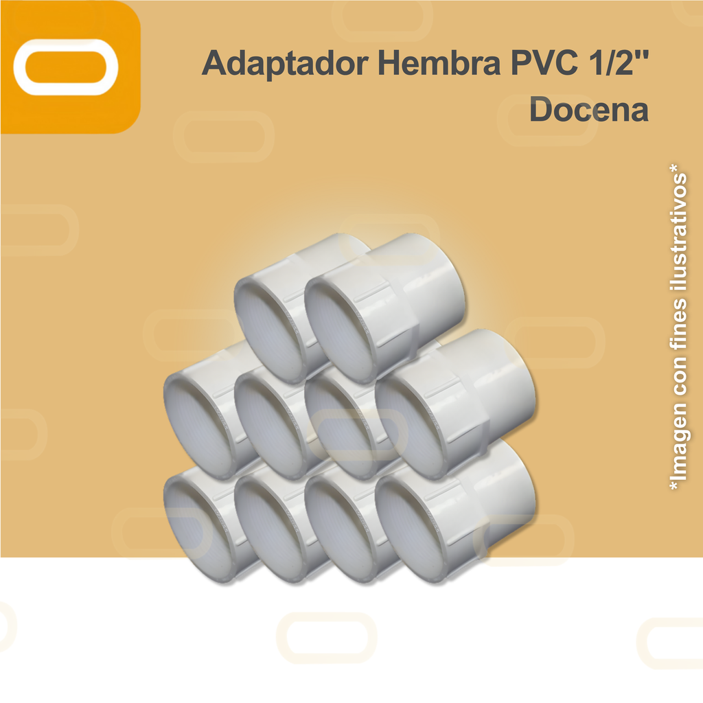 Adaptador Hembra PVC 1/2" Docena