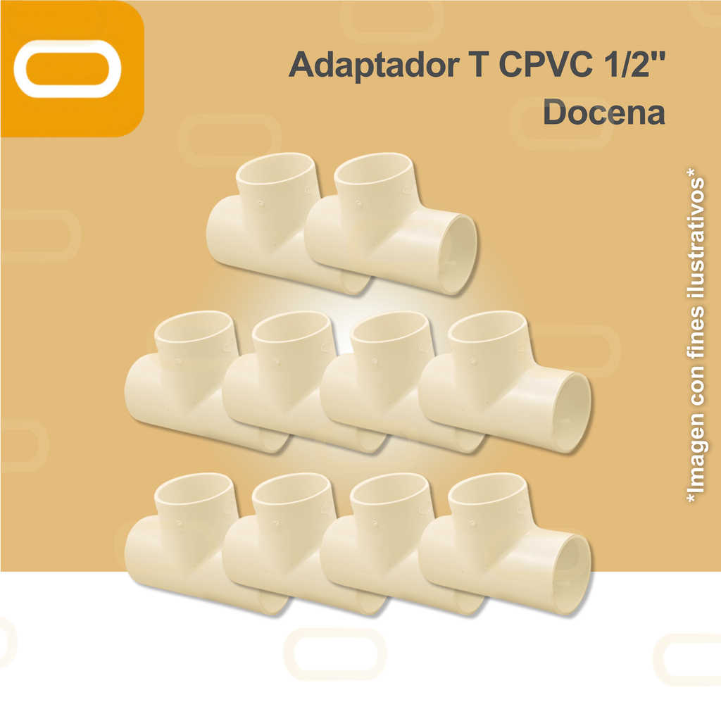 Adaptador T CPVC 1/2" Docena