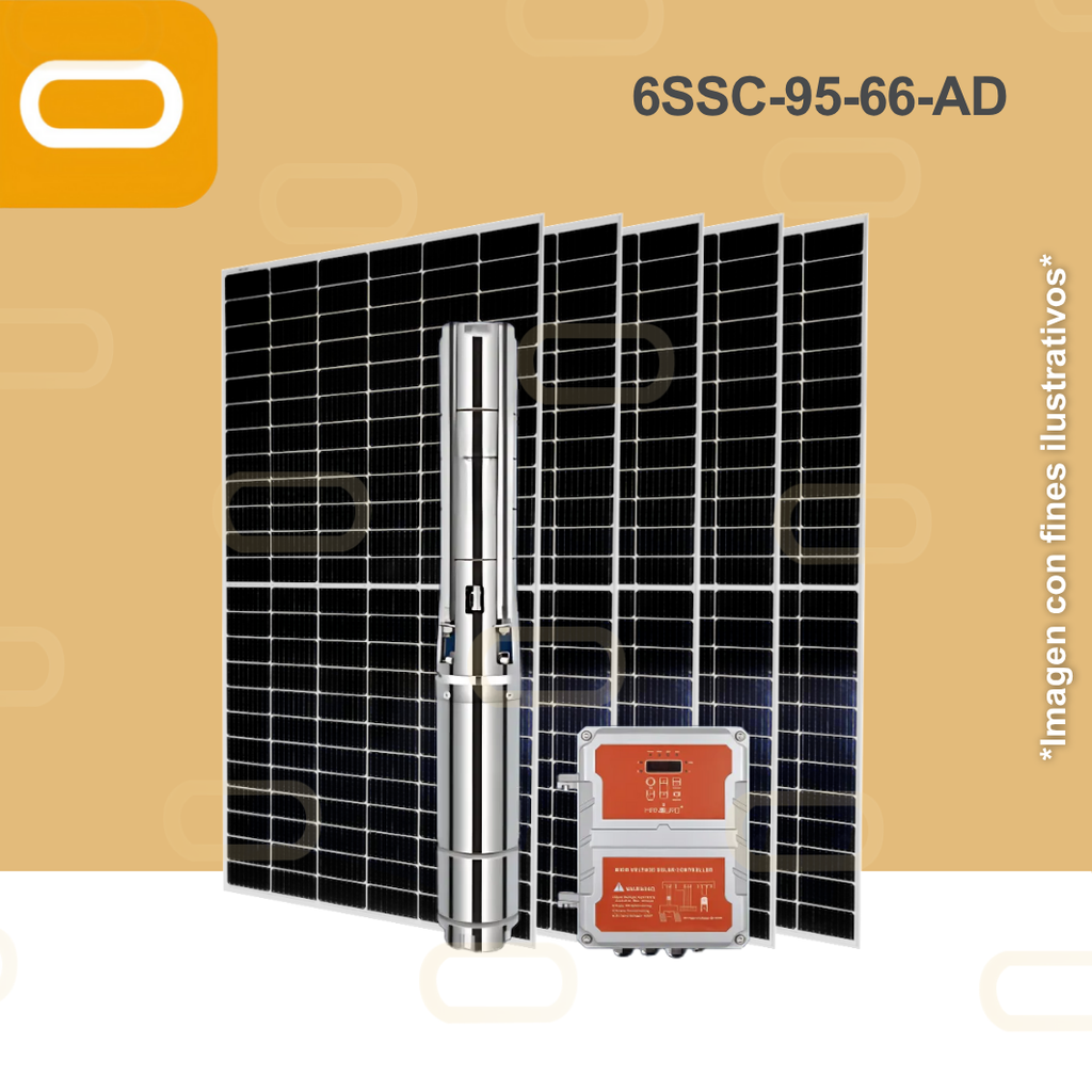 Sistema Bomba Solar Sumergible 6SSC-95-66-AD-650W