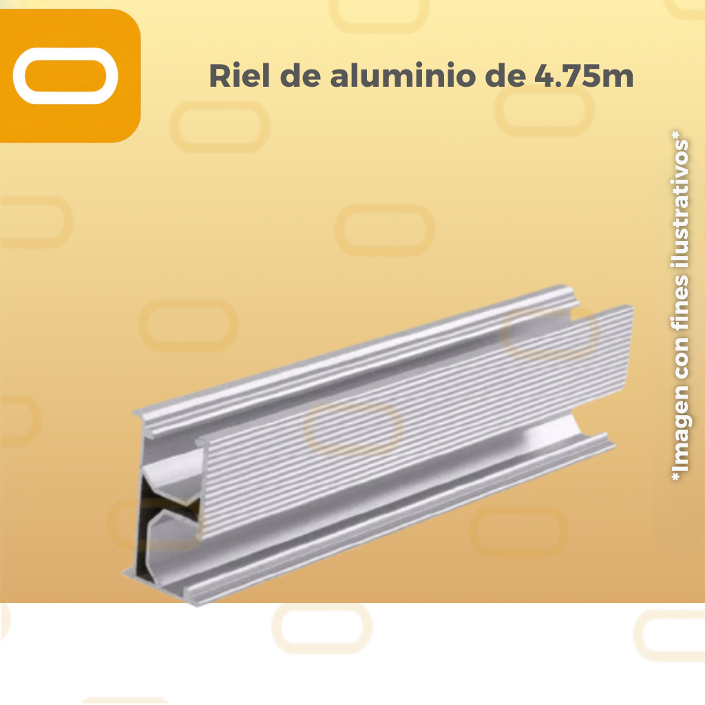 Riel de aluminio de 4.75m