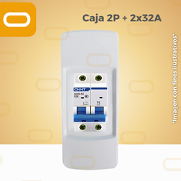 [Caja-2x32A] CAJA 2 POLOS + FLIPON AC 2x32A Chint