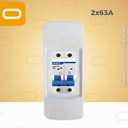 [Caja-2x63A] CAJA 2 POLOS + FLIPON AC 2x63A Chint