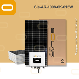 [Sis-AR-1008-6K-615W] Sistema atado a la red 1008 kWh al mes / 6K - 615W