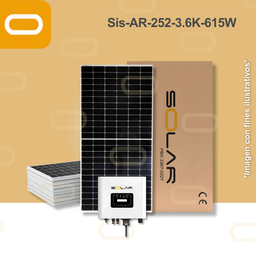 [Sis-AR-252-3.6K-615W] Sistema atado a la red 252 kWh al mes / 3.6K - 615W