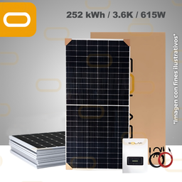 [Sis-AR-252-3.6K-615W] Sistema atado a la red 252 kWh al mes / 3.6K - 615W