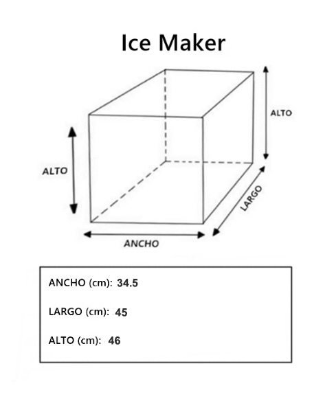 Dimensiones fisicas de Máquina de hacer hielo - Ice Maker - S15