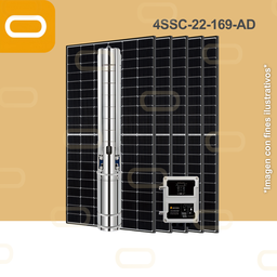[Sis-25-269-AD-4SSC-22-169-530-7500-PM615W] Sistema Bomba Solar Sumergible 4SSC-22-169-AD-615W