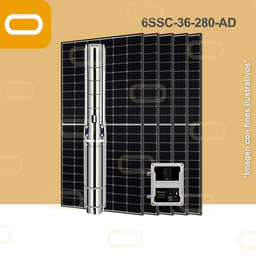 [Sis-25-297-AD-6SSC-36-280-530-22000-PM615W] Sistema Bomba Solar Sumergible 6SSC-36-280-AD-615W
