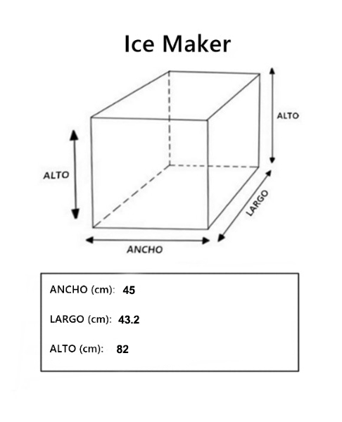 Dimensiones fisicas de Máquina de hacer hielo Comercial FQ-126X