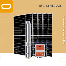 [Sis-19-180-4SC-13-150-3000-750-PM615W] Sistema Bomba Solar Sumergible 4SC-13-150-AD-615W