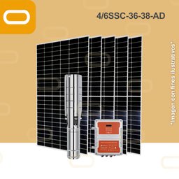 [Sis-19-189-4/6SSC-36-38-2200-400-PM615W] Sistema Bomba Solar Sumergible 4/6SSC-36-38-AD-615W