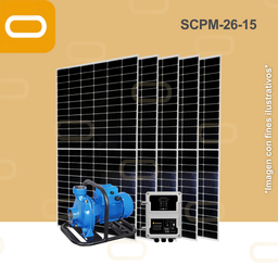 [Sis-22-290-SCPM-26-15-1100-PM450W] Sistema Bomba Solar Periferica de alto caudal SCPM-26-15-450W