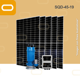 [Sis-22-299-SQD-45-19-1500-150-PM615W] Sistema Bomba Solar Sumergible de deshechos SQD-45-19-615W