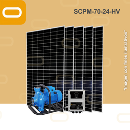 [Sis-23-198-HV-SCPM-70-24-280-2200-HV-PM450W] Sistema Bomba Solar de Caudal no sumergible SCPM-70-24-HV-450W