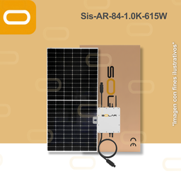 [Sis-AR-84-1.0K-615W] Sistema atado a la red 84 kWh al mes / 1K - 615W