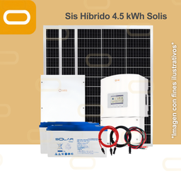 [Sis híbrido 4.5 kWh Solis] Sistema Híbrido 135 kWh al mes / 1320Wp con inversor Solis