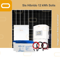 [Sis híbrido 12 kWh Solis] Sistema Híbrido 360 kWh al mes / 2700Wp con inversor Solis