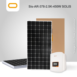[Sis-AR-378-2.5K-450W SOLIS] Sistema atado a la red 378 kWh al mes / 2.5K-Solis - 450W