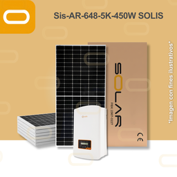 [Sis-AR-648-5K-450W SOLIS] Sistema atado a la red 648 kWh al mes / 5K-Solis - 450W