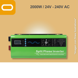 [Inversor-Carga-2K-Split-Phase-24] Inversor Cargador Solar 2000W 24V DC Salida 240V AC