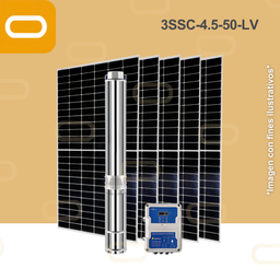 [Sis-24-100-LV-3SSC-4.5-50-48-400-PM450W] Sistema Bomba Solar Sumergible 3SSC-4.5-50-LV-450W