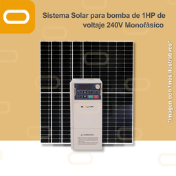 [Sis-25-005-CNT-M-SU100D-2S-0.75GB-PM650W] Sistema Solar para Bomba Eléctrica con VDF de 1HP de voltaje 220V Monofásico