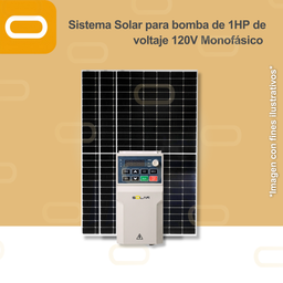 [Sis-25-002-CNT-M-SU100D-1S-0.75G-PM650W] Sistema Solar para Bomba Eléctrica con VDF de 1HP de voltaje 110V Monofásico