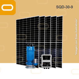 [Sis-19-249-SQD-30-9-750-120-PM200W] Sistema Bomba Solar Sumergible de caudal SWQD-30-9-200W