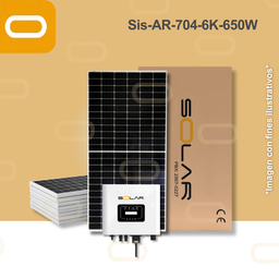 [Sis-AR-704-6K-650W] Sistema atado a la red 704 kWh al mes / 6K - 650W